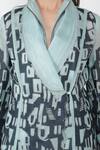 Jajaabor_Blue Silk Organza Jacket And Jumpsuit Set_at_Aza_Fashions