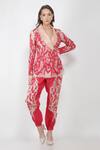 Buy_Jajaabor_Pink Silk Organza Jacket And Joggers Set_at_Aza_Fashions