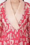 Jajaabor_Pink Silk Organza Jacket And Joggers Set_at_Aza_Fashions