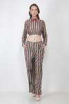 Shop_Jajaabor_Blue Silk Chanderi Striped Crop Top And Pant Set_Online_at_Aza_Fashions