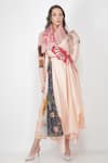 Buy_Jajaabor_Pink Silk Chanderi Angarkha Kurta And Pant Set_at_Aza_Fashions