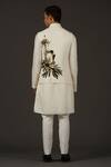 Shop_Rohit Bal_White Linen Printed Floral Bundi  _at_Aza_Fashions