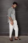 Jatin Malik_Grey Cotton Linen Overshirt _Online_at_Aza_Fashions