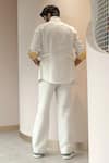 Shop_Jatin Malik_White Cotton Linen Overshirt And Pant Set _at_Aza_Fashions