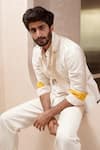 Shop_Jatin Malik_White Cotton Linen Overshirt And Pant Set _Online_at_Aza_Fashions