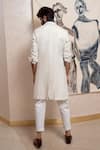 Shop_Jatin Malik_White Cotton Linen Plain Overcoat And Pant Set _at_Aza_Fashions