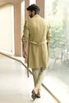 Shop_Jatin Malik_Green Cotton Linen Plain Jacket And Pant Set _at_Aza_Fashions