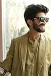 Shop_Jatin Malik_Green Cotton Linen Plain Jacket And Pant Set _Online_at_Aza_Fashions