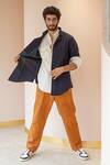 Buy_Jatin Malik_Blue Cotton Linen Overshirt And Pant Set _at_Aza_Fashions