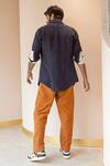 Shop_Jatin Malik_Blue Cotton Linen Overshirt And Pant Set _at_Aza_Fashions