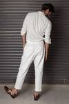 Buy_Jatin Malik_White Cotton Linen Plain Ombre Overshirt And Pant Set _Online_at_Aza_Fashions