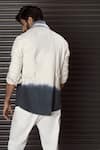 Shop_Jatin Malik_White Cotton Linen Plain Ombre Overshirt _at_Aza_Fashions