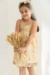 Shop_The Right Cut_Beige Handloom Cotton French Fries Dress_Online_at_Aza_Fashions