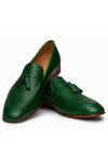 Buy_3DM Lifestyle_Green Full Grain Calf Leather Uppers Leather Tassel Loafers_at_Aza_Fashions