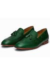 3DM LIFESTYLE_Green Leather Tassel Loafers  _Online_at_Aza_Fashions