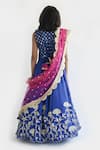 Shop_Fayon Kids_Blue Silk Floral Embroidered Lehenga Set For Girls_at_Aza_Fashions