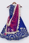 Buy_Fayon Kids_Blue Silk Floral Embroidered Lehenga Set For Girls_Online_at_Aza_Fashions