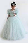 Fayon Kids_Blue Star Embellished Ball Gown For Girls_Online_at_Aza_Fashions