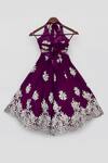 Shop_Fayon Kids_Purple Cotton Embroidery Floral Gown _Online_at_Aza_Fashions
