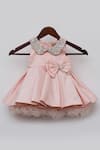 Buy_Fayon Kids_Pink Satin Beads Peter Pan Collar Frock _at_Aza_Fashions