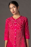 Shop_Twenty Nine_Pink Silk Round Bandhani Kedia Top_at_Aza_Fashions