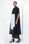 Buy_Aakaar_Black Cotton Spread Collar Layered Tunic _Online_at_Aza_Fashions