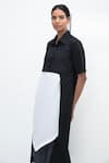 Shop_Aakaar_Black Cotton Spread Collar Layered Tunic _Online_at_Aza_Fashions