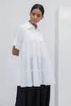 Shop_Aakaar_White Cotton Tiered Shirt For Kids_Online_at_Aza_Fashions