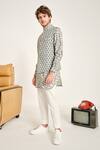 Project Bandi_Grey Cotton Printed Floral Bundi _Online_at_Aza_Fashions