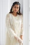 The Royaleum White Organza, Net Floral Round Embroidered Kurta Set Online at Aza Fashions The Royaleum_White Organza, Net Floral Round Embroidered Kurta Set _Online_at_Aza_Fashions