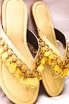 Shop Foot Fuel Yellow Coin Tassel Flats at Aza Fashions Shop_Foot Fuel_Yellow Coin Tassel Flats _at_Aza_Fashions