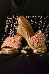 Buy_Foot Fuel_Pink Embellished Pearl Work Platform Wedges _at_Aza_Fashions