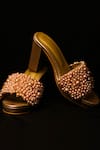 Buy_Foot Fuel_Pink Embellished Pearl Work Block Heels _at_Aza_Fashions