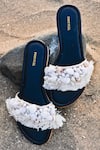 Buy Foot Fuel White Handmade Shell Embellished Flats at Aza Fashions Buy_Foot Fuel_White Handmade Shell Embellished Flats _at_Aza_Fashions