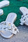 Shop_Foot Fuel_White Coin And Shell Embellished Flats _Online_at_Aza_Fashions