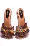 Shop_Foot Fuel_Multi Color Fringe Embellished Flats _at_Aza_Fashions