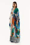 Buy_Rajdeep Ranawat_Multi Color Imama Silk Geometric Print Kaftan_Online_at_Aza_Fashions