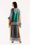 Shop_Rajdeep Ranawat_Green Silk Geometric Band Collar Chanel Printed Tunic_at_Aza_Fashions