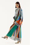 Buy_Rajdeep Ranawat_Multi Color Satin Printed Geometric Gloria Layered Pant  _at_Aza_Fashions