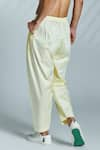 Buy_S&N by Shantnu Nikhil_Yellow Cotton Plain Pleated Draped Pant _Online_at_Aza_Fashions