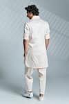 Shop_S&N by Shantnu Nikhil_Pink Cotton Embroidered Crest Kurta _at_Aza_Fashions