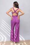 Shop_Kalakaari By Sagarika_Purple Silk Embellished Tassel Square Neck Shirt And Pant Set _at_Aza_Fashions