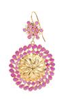Buy_Sangeeta Boochra_Gold Plated Crystals Handcrafted Floral Carved Earrings _Online_at_Aza_Fashions