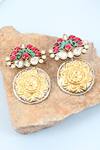 Buy_Sangeeta Boochra_Silver Plated Crystals, Stones Handcrafted Floral Carved Earrings _at_Aza_Fashions