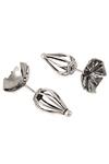 Sangeeta Boochra_Silver Plated Handcrafted Carved Earrings _Online_at_Aza_Fashions