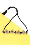 Buy_Sangeeta Boochra_Silver Plated Handcrafted Temple Carved Choker _at_Aza_Fashions