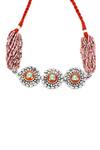 Sangeeta Boochra_Silver Plated Handcrafted Carved Choker _Online_at_Aza_Fashions