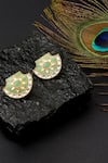 Buy_Sangeeta Boochra_Gold Plated Stones Handcrafted Floral Carved Studs _at_Aza_Fashions
