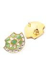 Sangeeta Boochra_Gold Plated Stones Handcrafted Floral Carved Studs _Online_at_Aza_Fashions