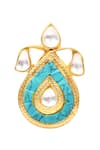 Buy_Sangeeta Boochra_Gold Plated Stones Handcrafted Teardrop Studs _Online_at_Aza_Fashions